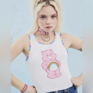 Dolls Kill X Care Bears Sleeveless Cropped Tank Top Size Large